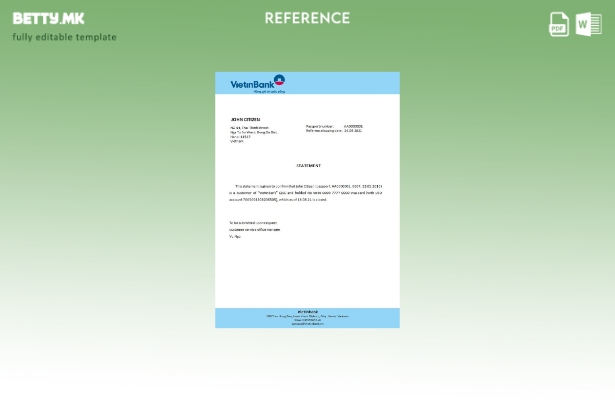 Референтен шаблон за затворање на Виетнам банка во модерен стил